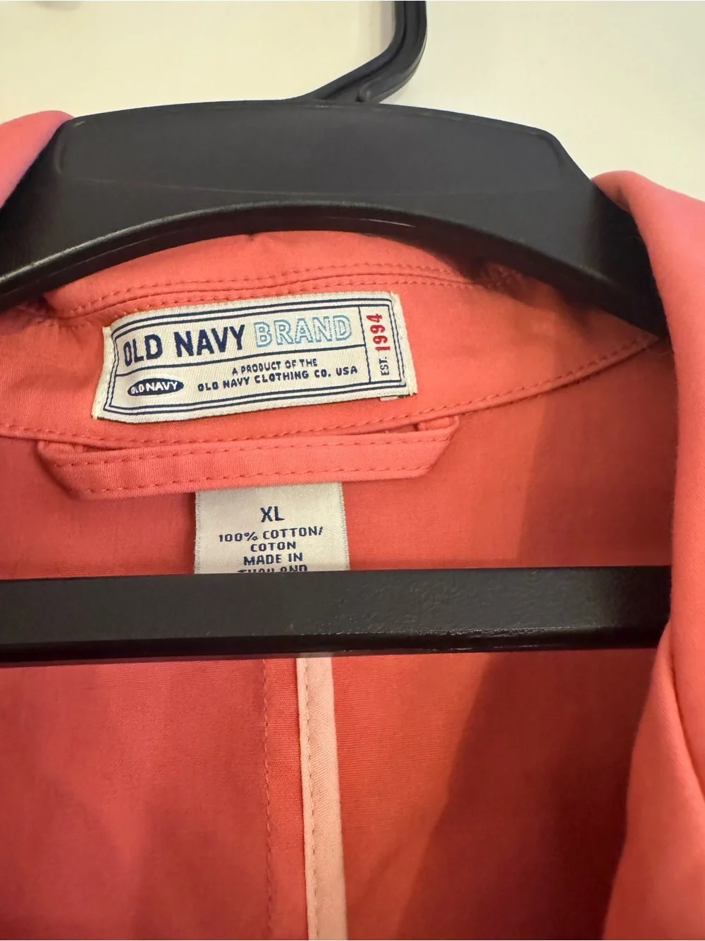 Old Navy Coral Pink Button-Front Trench Coat